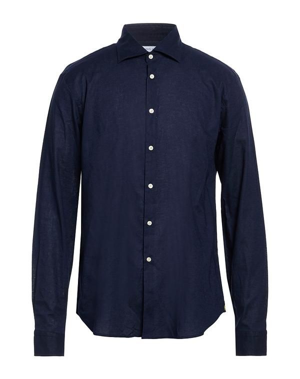 マニュエル リッツ メンズ トップス シャツ MANUEL RITZ リネンシャツ Navy ネイビー