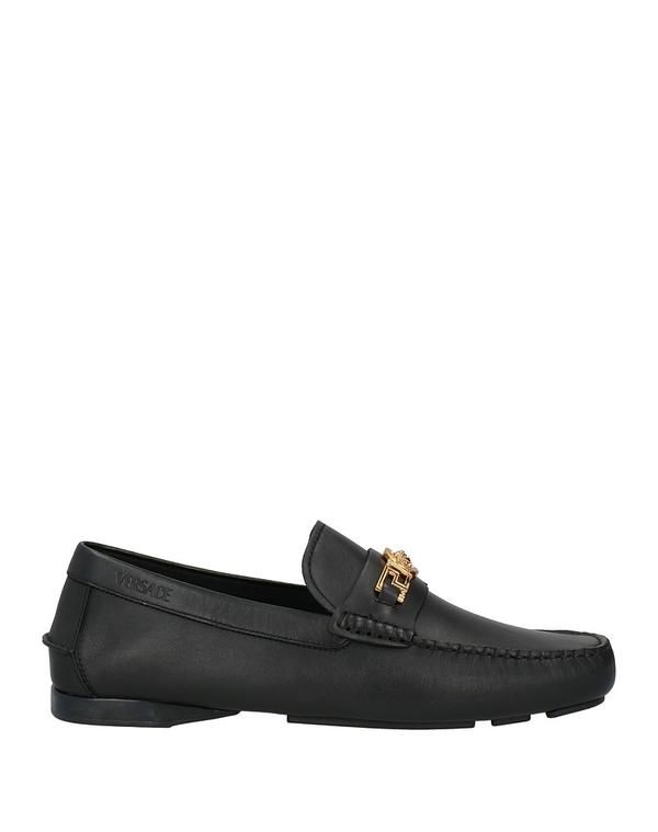 ヴェルサーチ メンズ シューズ スリッポン・ローファー VERSACE モカシン Black ブラック