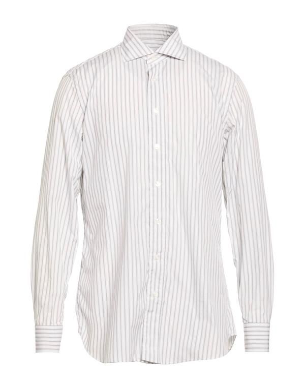 ラルディーニ メンズ トップス シャツ LARDINI ストライプ柄シャツ White ホワイト