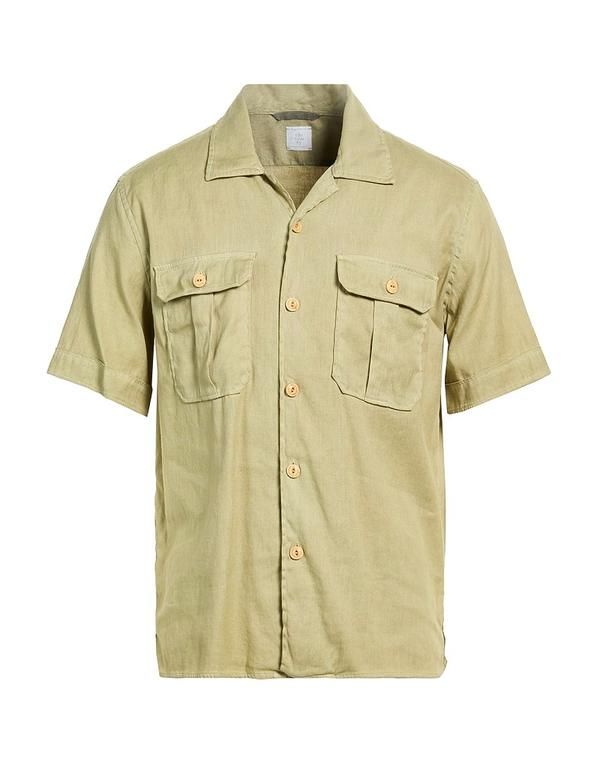イレブンティ メンズ トップス シャツ ELEVENTY リネンシャツ Sage Green グリーン
