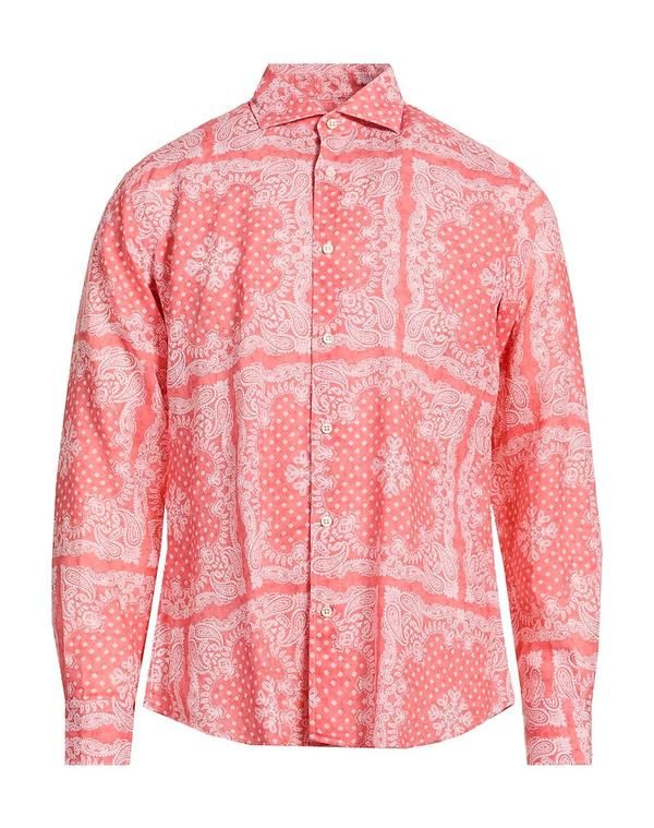フェデーリ メンズ トップス シャツ FEDELI リネンシャツ Salmon Pink ピンク