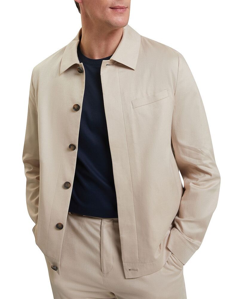 テッドベーカー メンズ アウター ジャケット・ブルゾン コットン Ted Bakerubinoj Cotton Tencel Smart Harrington Jacketaupe トープ