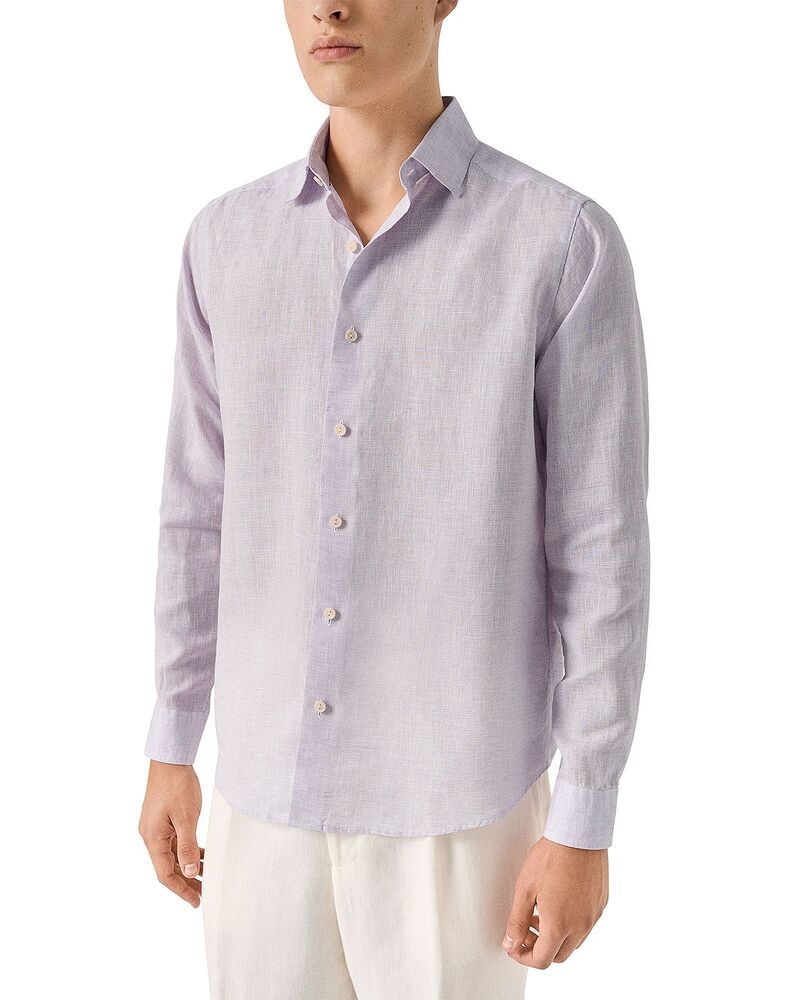 エトン メンズ トップス シャツ リネン Eton Linen Dresshirt Light Purple パープル