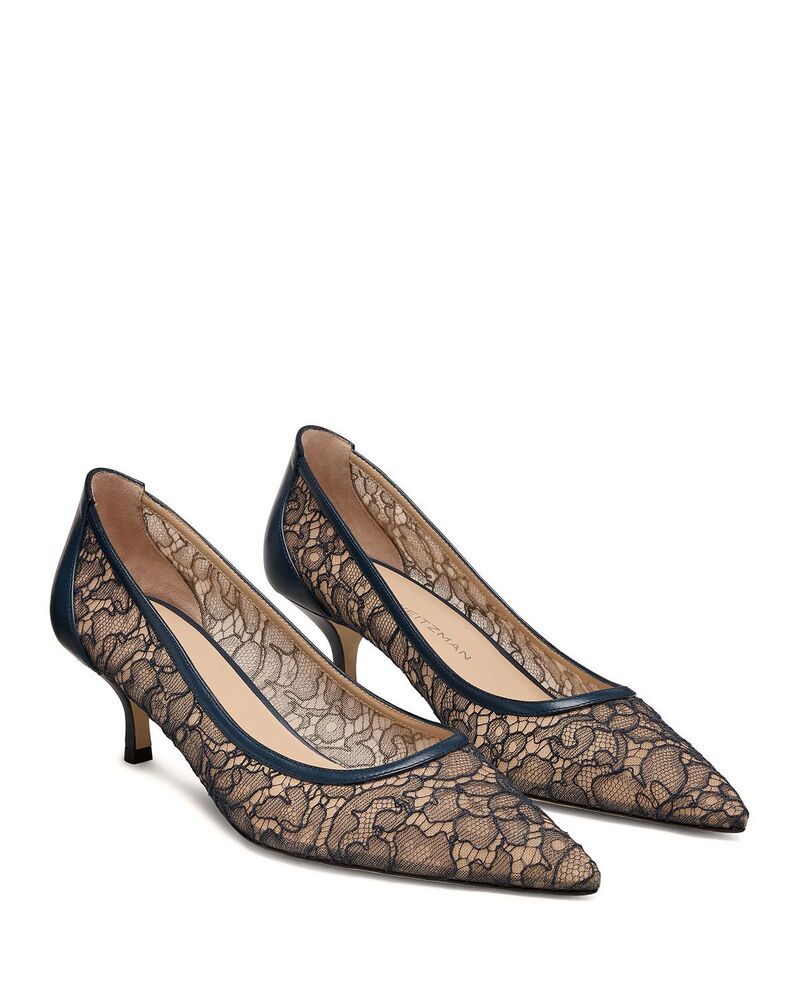 スチュアート ワイツマン レディース シューズ パンプス レース Stuart Weitzman Womens Power 50 Lace Pumps Deep Sea Blue ブルー