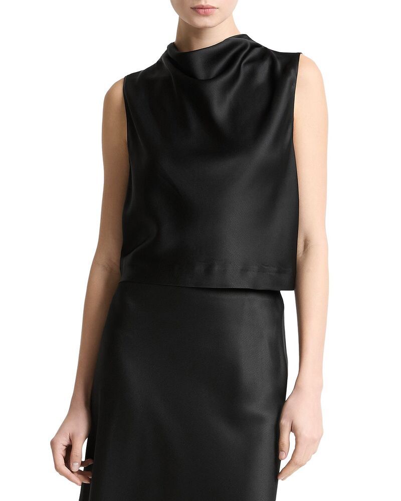 ヴィンス レディース トップス シャツ クロップド Vince Cropped Top Black ブラック