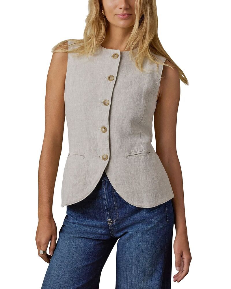 ファレティ レディース アウター ベスト リネン Faherty Sun Strider Linen Vest Flax