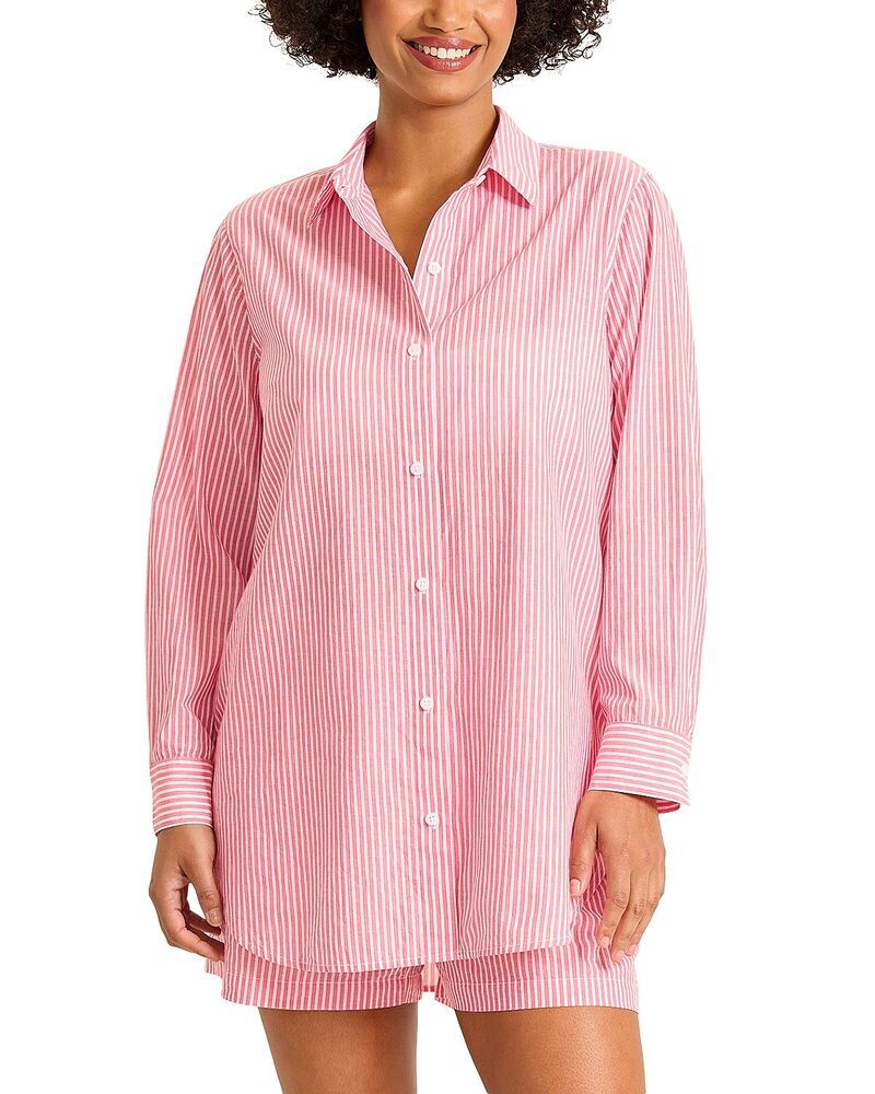 トッミーバハマ レディース トップス シャツ Tommy Bahama Sandy Hair Dont Care Cover Up Shirt Citrus Coral コーラル