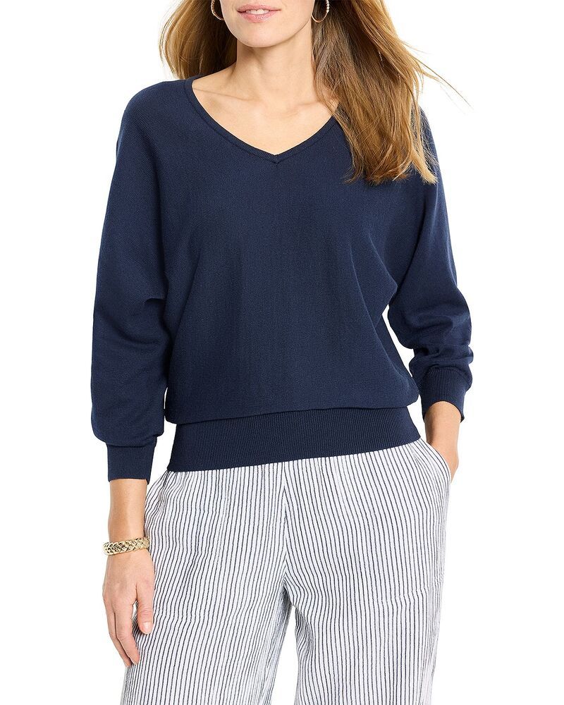 ニックプラスゾーイ レディース アウター ニット・セーター Vネック NICZOEasy V Neck Sweater Dark Indigo インディゴ