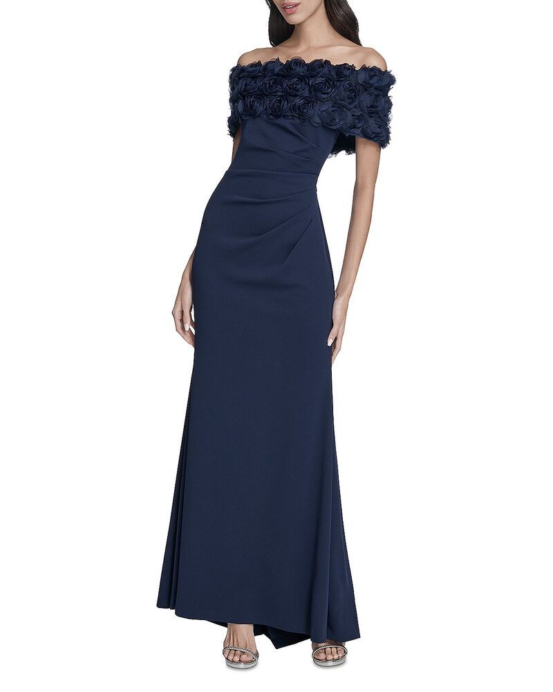 エリザジェイ レディース トップス ワンピース Eliza J OfftheShoulder Side Tuck Gownavy ネイビー