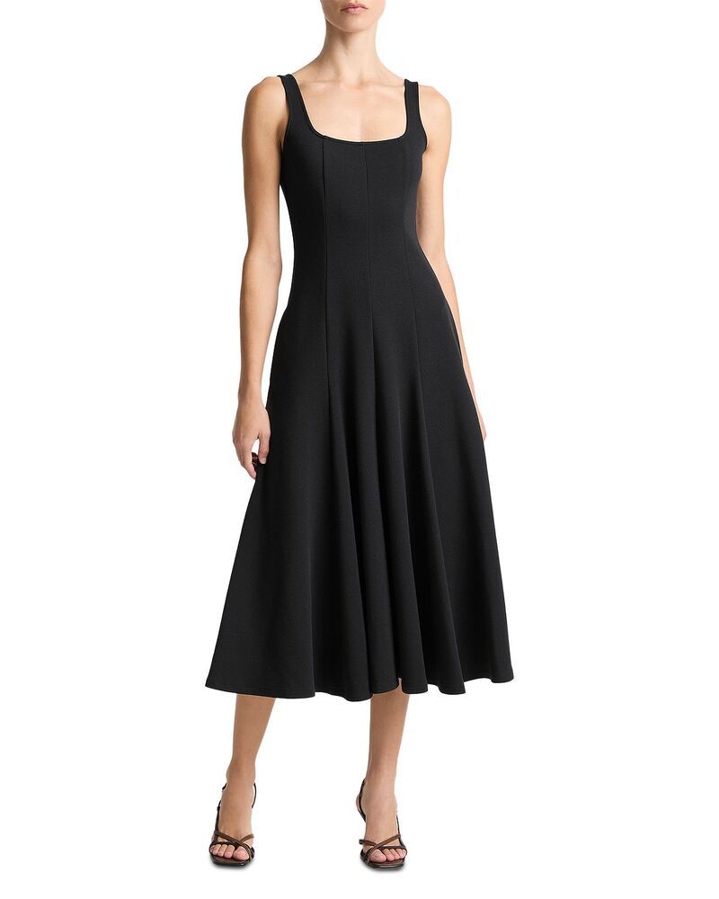 ヴィンス レディース トップス ワンピース Vince Square Neck Seamedress Black ブラック