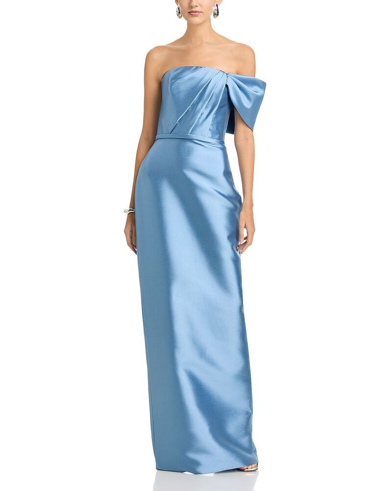 アムサール レディース トップス ワンピース アシンメトリー Amsale Asymmetric Sleeve Dressmokey Blue ブルー