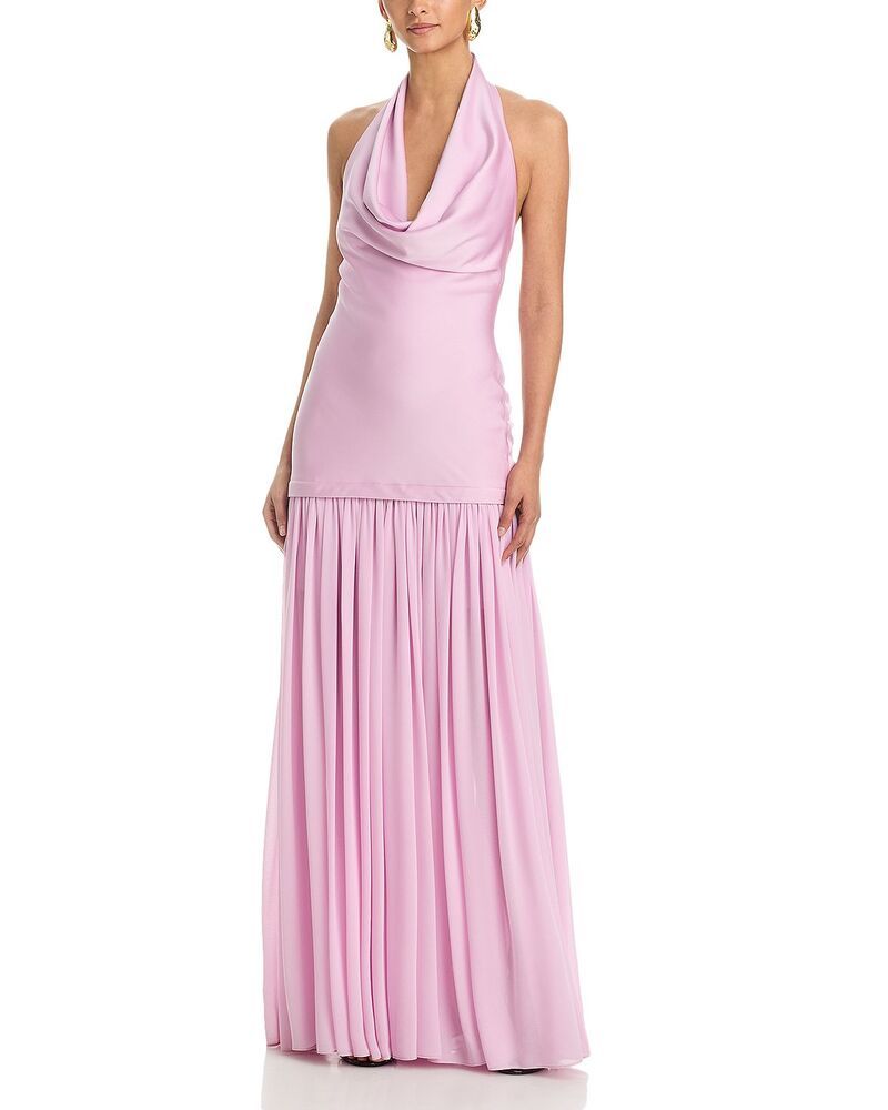 アクア レディース トップス ワンピース AQUA Cowl Neck Drop Waist Gown Exclusive Pink ピンク