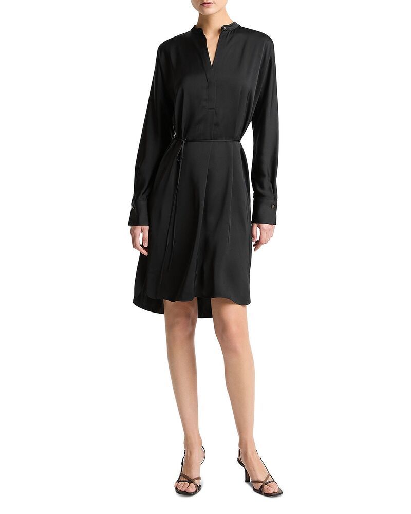 ヴィンス レディース トップス ワンピース Vince Band Collar Dress Black ブラック