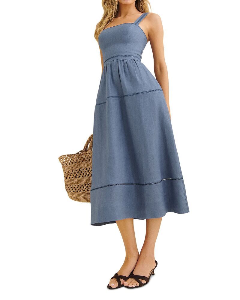 リフォーメーション レディース トップス ワンピース リネン Reformation Everett Linen Dress Cornflower