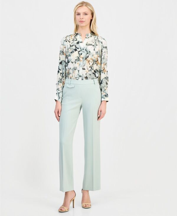 アンクライン レディース ボトムス カジュアルパンツ Anne Klein Womens Liberty Stretchigh Rise WideLeg PullOn Pantsoft Aloe