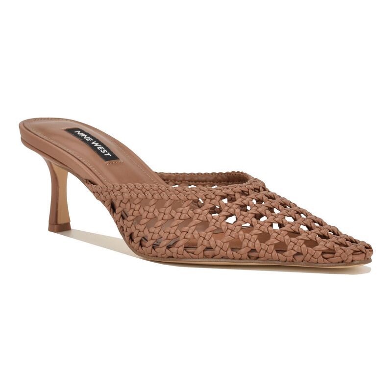 ナインウェスト レディース シューズ パンプス ヒール Nine West Camenlawomens Woven Tapered Heel Dress Mules Light Brown ブラウン