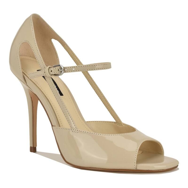 ナインウェスト レディース シューズ パンプス サンダル ヒール Nine West Perela WomenslipOn Stiletto Heel Dressandals Ivory Patent アイボリー