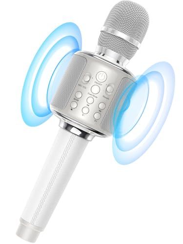 【新登場】MetFut カラオケマイク 高性能 Bluetooth ワイヤレスマイク スピーカー内蔵 カラオ練習 一体型 3000mAh充電式 エコー調整/デュエットモード/ボーカル消去 革ハンドル TFカード/AUX再生 収納ケース付属 ス 168a0243