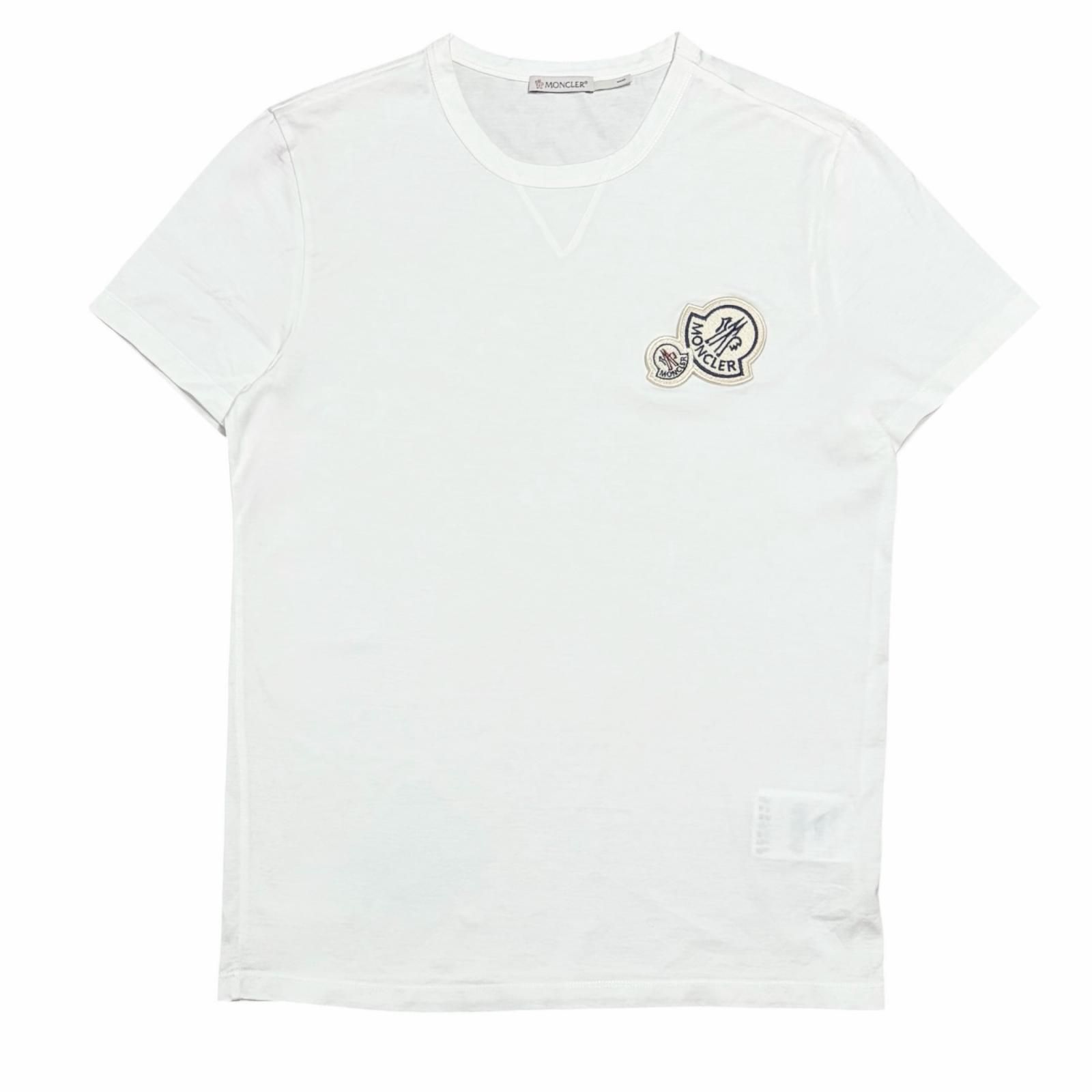 さーちゃんさん専用　　MONCLER ホワイト Tシャツ XS MONCLER/S /ホワイト /ダブルワッペンTシャツ /型番E209180325008390Y