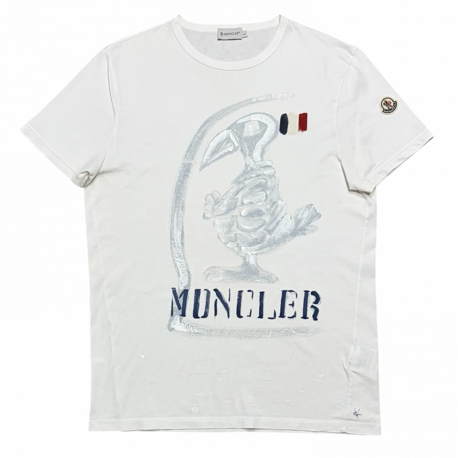 MONCLER/L /ホワイト /ペイントTシャツ /型番31091800205082565