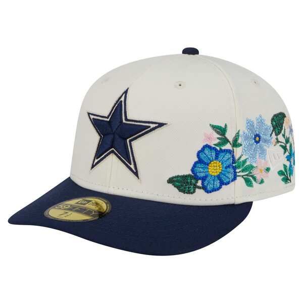 ニューエラ メンズ アクセサリー 帽子 フラワー Mens New Era CreamNavy Dallas Cowboys Tonal Florals 59FIFTY Fitted Hat Cream クリーム