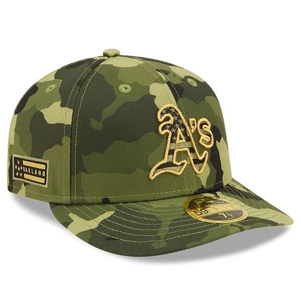 ニューエラ メンズ アクセサリー 帽子 Mens New Era Camoakland Athletics 2022 Armed Forces Day OnField Low Profile 59FIFTY Camo