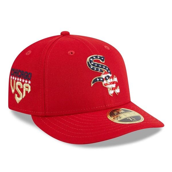 ニューエラ メンズ アクセサリー 帽子 Mens New Era Red Chicago White Sox 2023 Fourth of July Low Profile 59FIFTY Fitted Hat Red レッド