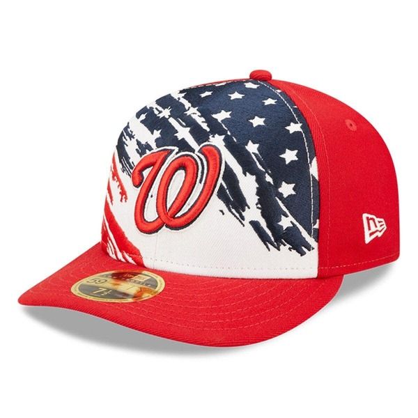 ニューエラ メンズ アクセサリー 帽子 Mens New Era Red Washingtonationals 2022 4th of July Low Profile 59FIFTY Fitted Hat Red レッド
