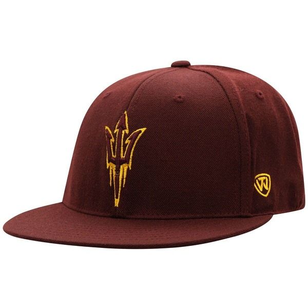トップオブザワールド メンズ アクセサリー 帽子 Mens Top of the World Maroon Arizona State Sun Devils Team Color Fitted Hat Maroon マルーン