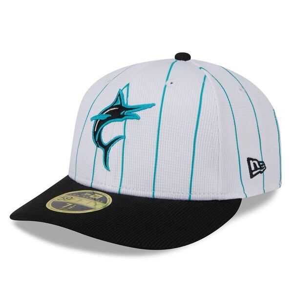ニューエラ メンズ アクセサリー 帽子 Mens New Era White Miami Marlins 2025 Batting Practice Low Profile 59FIFTY Fitted Hat White ホワイト