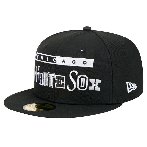 ニューエラ メンズ アクセサリー 帽子 Mens New Era Black Chicago White Sox Ransom 59FIFTY Fitted Hat Black ブラック