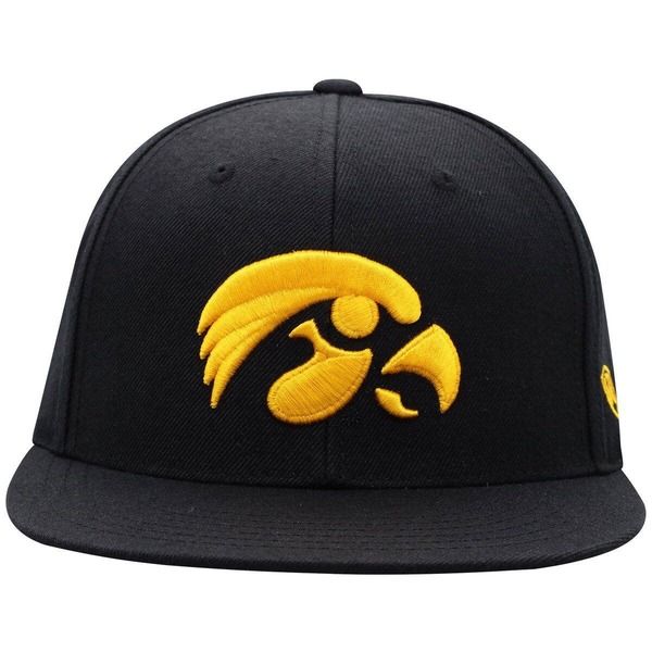 トップオブザワールド メンズ アクセサリー 帽子 Mens Top of the World Black Iowa Hawkeyes Team Color Fitted Hat Black ブラック