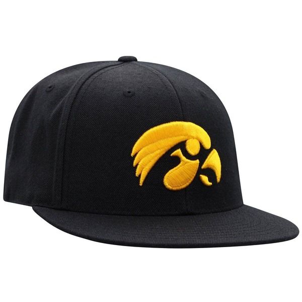 トップオブザワールド メンズ アクセサリー 帽子 Mens Top of the World Black Iowa Hawkeyes Team Color Fitted Hat Black ブラック