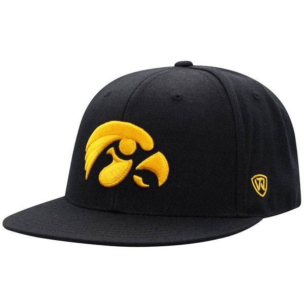 トップオブザワールド メンズ アクセサリー 帽子 Mens Top of the World Black Iowa Hawkeyes Team Color Fitted Hat Black ブラック