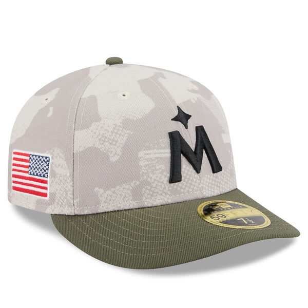 ニューエラ メンズ アクセサリー 帽子 Mens New Era Light BeigeOlive Minnesota Twins 2025 Armed Forces Day Low Profile 59FIFTY Fitted Hat Light Beige