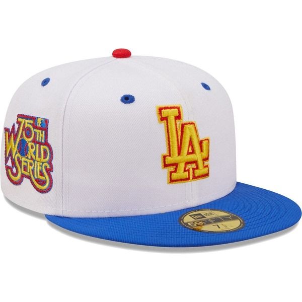 ニューエラ メンズ アクセサリー 帽子 Mens New Era WhiteRoyalos Angeles Dodgers 75th World Series Cherry Lolli 59FIFTY Fitted Hat White ホワイト