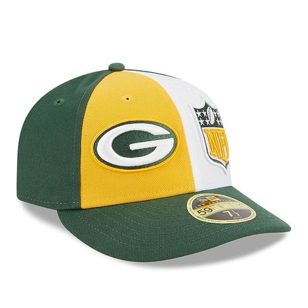 ニューエラ メンズ アクセサリー 帽子 Mens New Era YellowGreen Bay Packers 2023 Sideline Low Profile 59FIFTY Fitted Hat Gold ゴールド