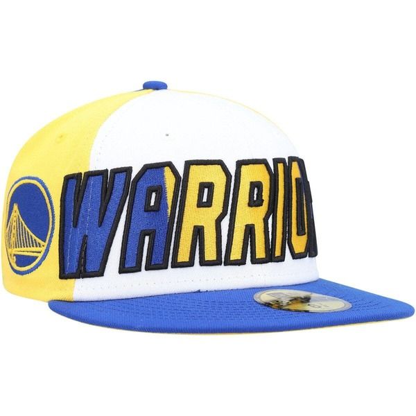 ニューエラ メンズ アクセサリー 帽子 Mens New Era WhiteRoyal Golden State Warriors Back Half 9FIFTY Fitted Hat White ホワイト
