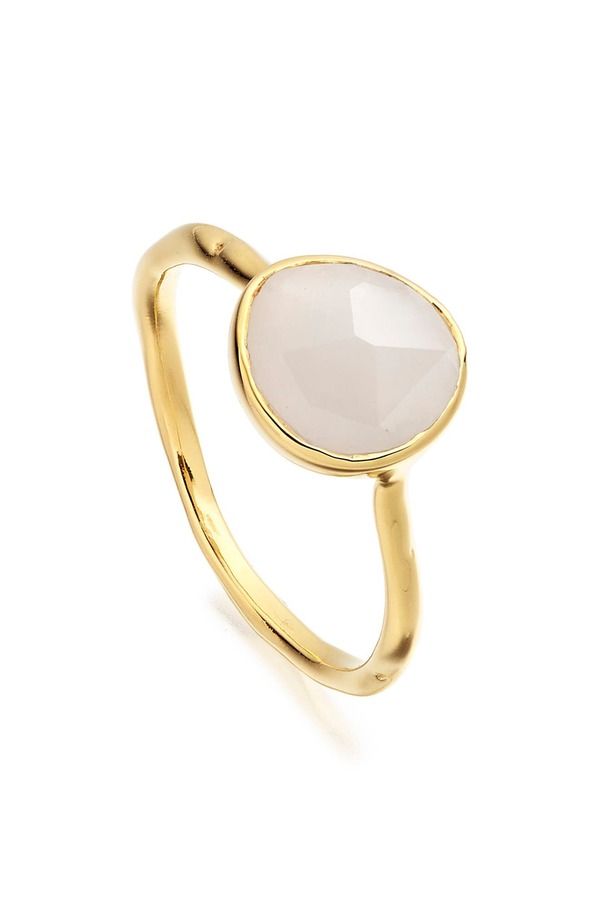 モニカヴィナダー レディース アクセサリー 指輪 Monica Vinader Siren Semiprecioustone Stacking Ring Moonstone ストーン