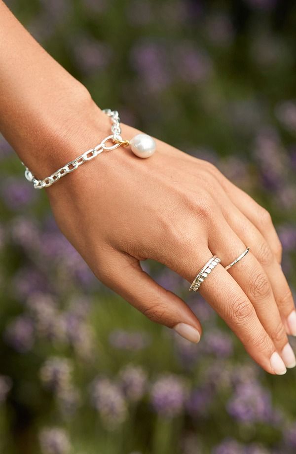 モニカヴィナダー レディース アクセサリー 指輪 Monica Vinader Nura Teardrop Eternity Ring Silver シルバー
