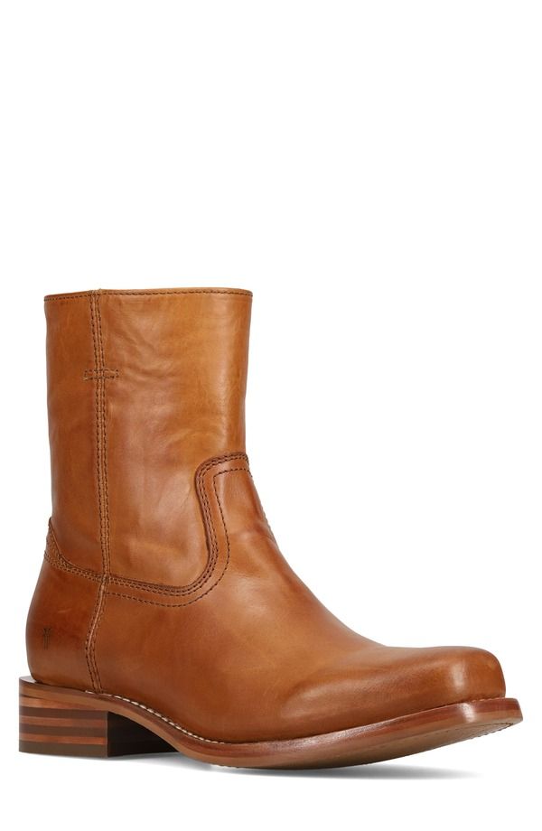 フライ メンズ シューズ ブーツ・レインブーツ スエード Frye Campusuede Plain Toe Zip Boot Saddle