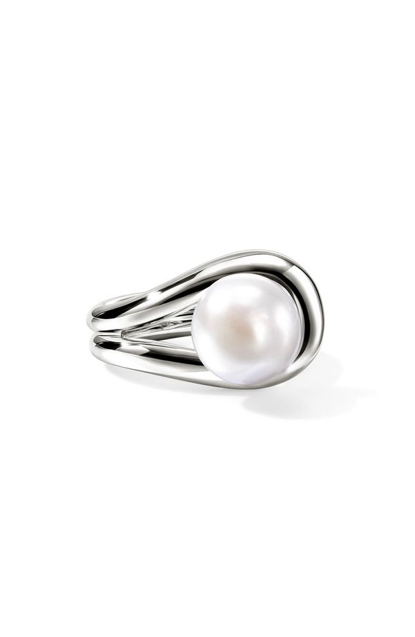 ジョン・ハーディー レディース アクセサリー 指輪 John Hardy Surf Silvering with Freshwater Pearl Sterling Silver シルバー