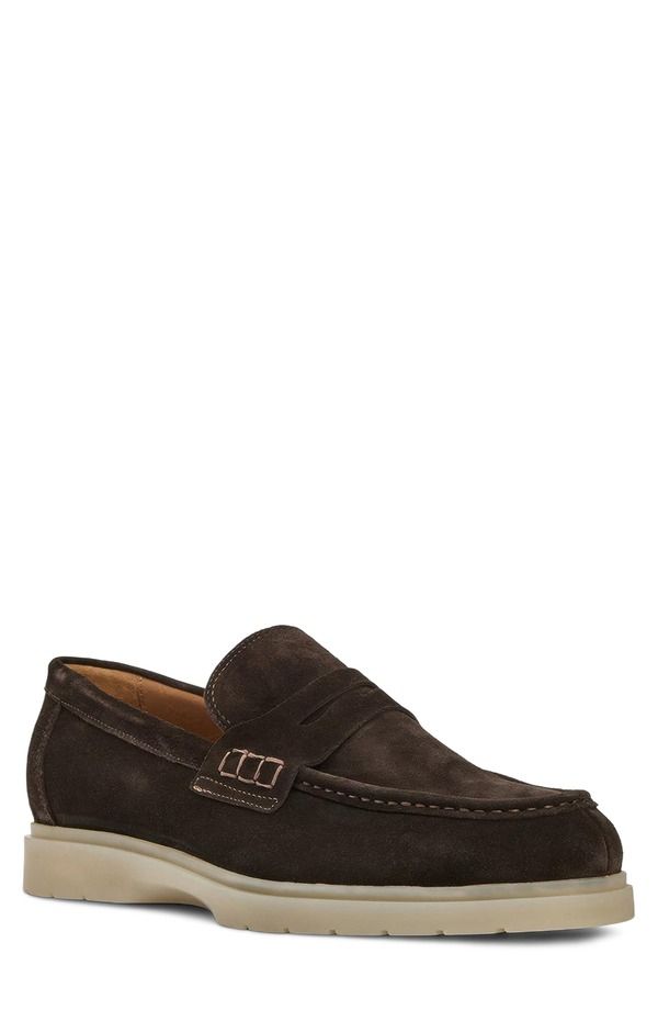 アクアタリア メンズ シューズ ローファー Aquatalia Timothy Penny Loafer Dark Brown Suede ブラウン