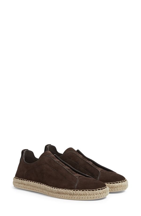 ゼニア メンズ シューズ スニーカー ZEGNA Triple Stitch Espadrille SlipOn Sneaker Brown ブラウン