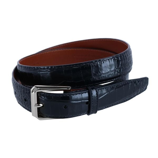 トラファルガー メンズ アクセサリー ベルト レザー Trafalgar 30mmock Alligator Embossed Italian Leather Belt Black ブラック