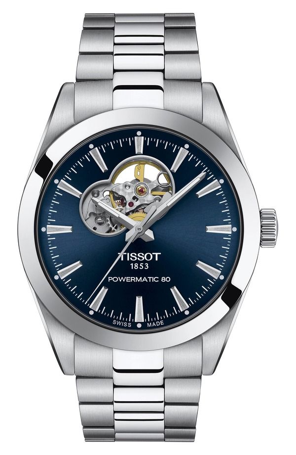 ティソット メンズ アクセサリー 腕時計 TissotClassic Powermatic 80 Open Heart Bracelet Watch 40mm Grey グレー