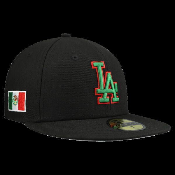 ニューエラ メンズ アクセサリー 帽子 Mens New Era Black Los Angeles Dodgers Mexico 59FIFTY Fitted Hat Black ブラック