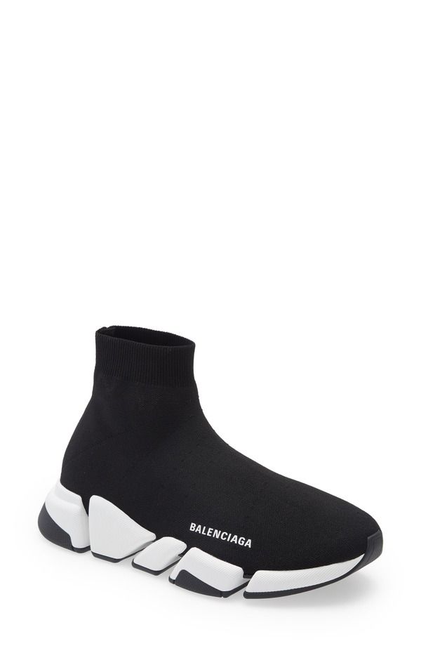 バレンシアガ メンズ シューズ スニーカー Balenciaga Speed 20 Sock Sneaker 1015 BlackWhiteBlack ホワイト
