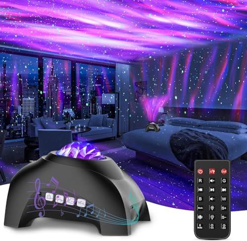 【新品】プラネタリウム 家庭用 ギャラクシーライト スタープロジェクターライト 14種点灯モード リモコン付き星空投影ライト ホワイトノイズ タイマー機能付き Bluetooth/USBメモリに対応 音楽再生 音声制御 輝度/音量調整可 ベッ 3a433a34
