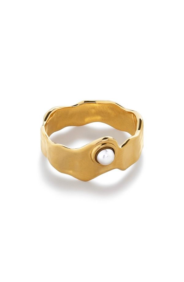 モニカヴィナダー レディース アクセサリー 指輪 キャップ Monica Vinader Capri Freshwater Pearl Stacking Ring 18Ct Gold Vermeil Pearl パール 29,770円